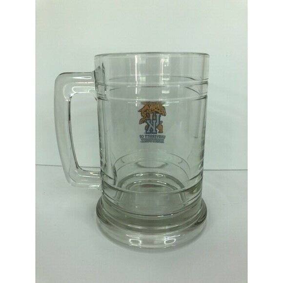 VINTAGE University Of Kentucky UK Wildcats Logo Glass Mug Beer Stein - Picture 2 of 4